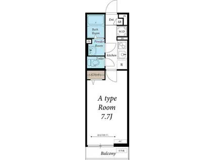 リブリ・胡録台(1K/1階)の間取り写真