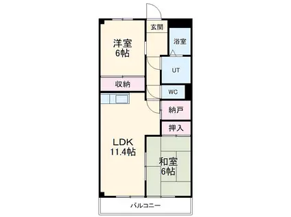 アズール(2LDK/1階)の間取り写真