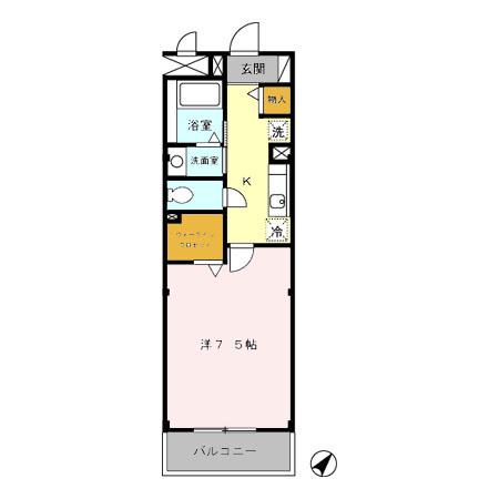 ラフィネおおたかの森(1K/2階)の間取り写真