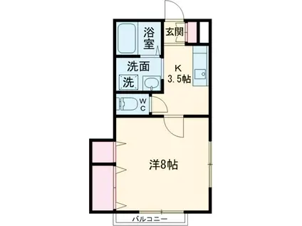 カーサリブレ(1K/2階)の間取り写真