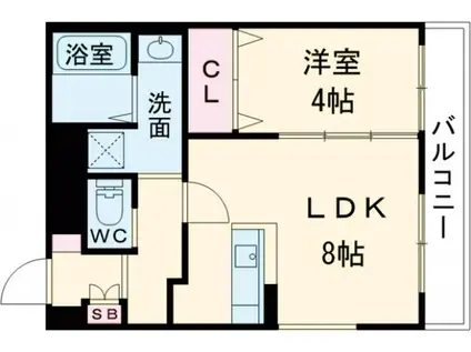 キャッスル桂(1LDK/4階)の間取り写真