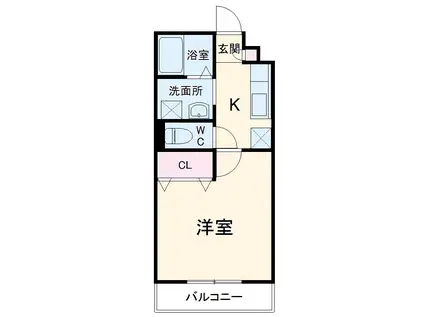 アンプルール リーブル すみれⅡ(1K/2階)の間取り写真