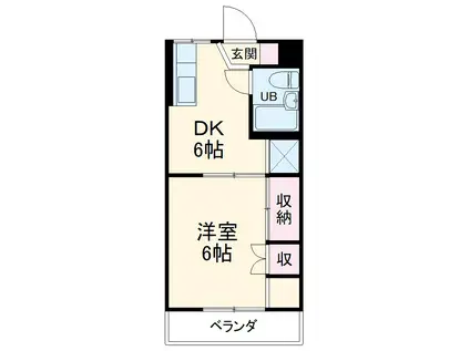 松下レジデンスⅢ(1DK/2階)の間取り写真