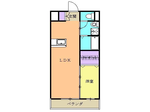 MハウスⅡ(1LDK/2階)の間取り写真