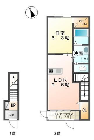 ファースト ティアラ(1LDK/2階)の間取り写真