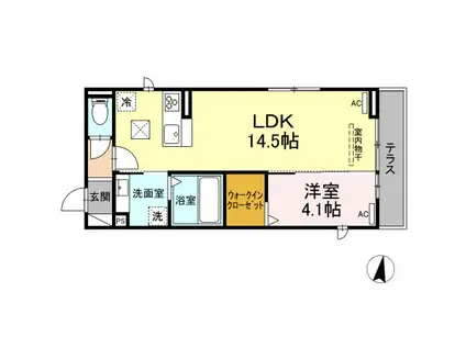 シリウス(1LDK/3階)の間取り写真