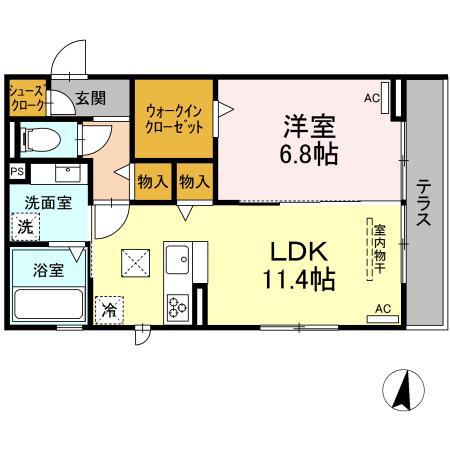シリウス(1LDK/1階)の間取り写真