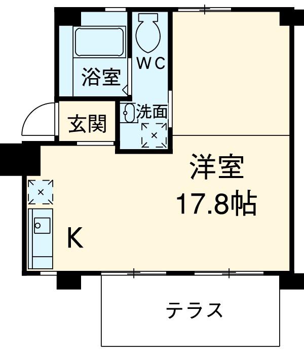 ホシノタニ団地4号棟(ワンルーム/5階)の間取り写真