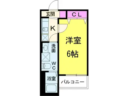 ベルメント陣屋前C(1K/1階)の間取り写真