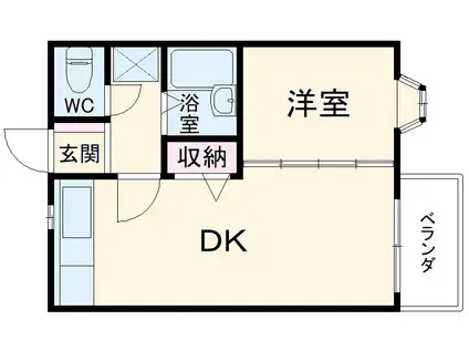 ラヴィー蒔田(1DK/1階)の間取り写真