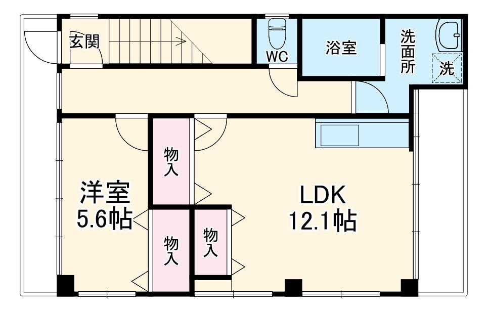 兵田ビル(1LDK/3階)の間取り写真