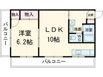 ソルトリバー(1LDK/3階)の間取り写真