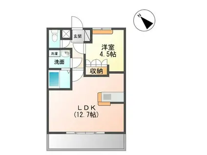 サンハイツ東条(1LDK/1階)の間取り写真