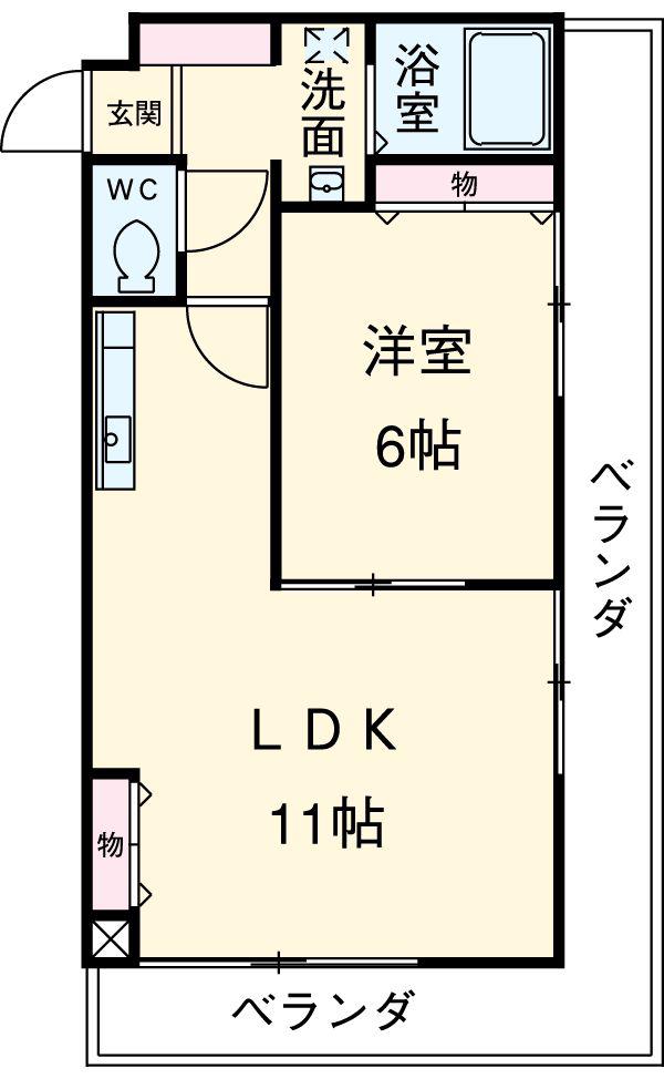 第3さくらマンション中央(1LDK/7階)の間取り写真