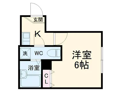 リバーサイド滝頭B棟(1K/2階)の間取り写真