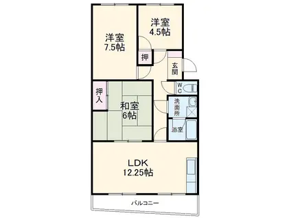 ハイブリッジⅡ(3LDK/3階)の間取り写真