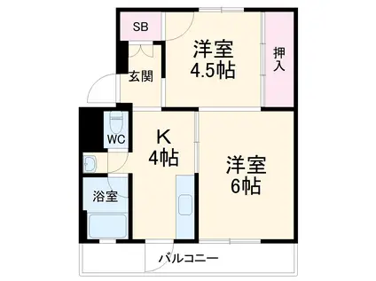 池田マンション3号棟(2K/2階)の間取り写真