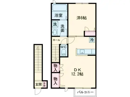 アルコバレノ(1LDK/2階)の間取り写真