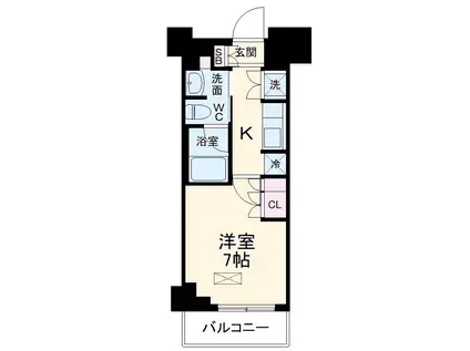 ラティエラ武蔵小杉(1K/6階)の間取り写真