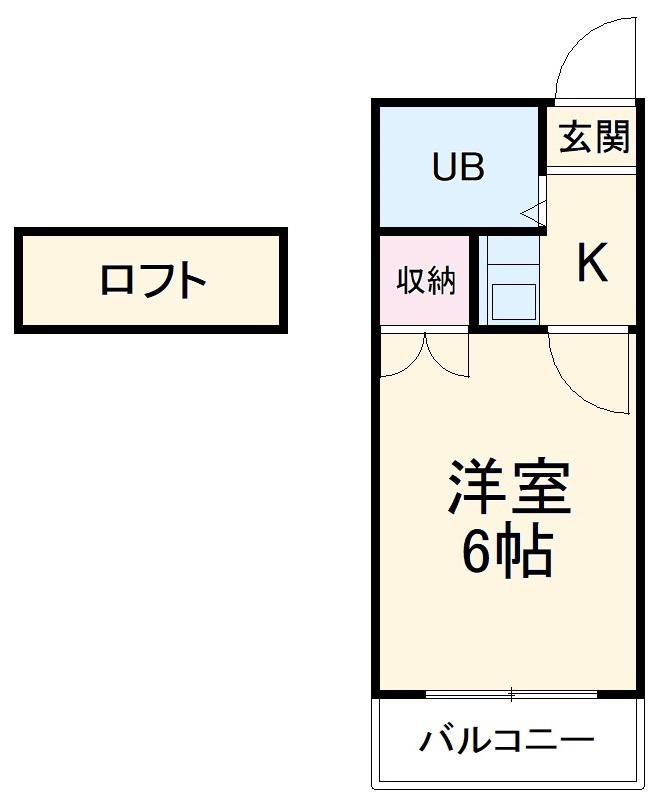 エスポワール左京山(1K/2階)の間取り写真