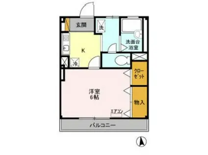 シャレー馬橋(1K/3階)の間取り写真