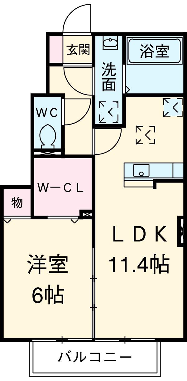 ハイツ春陽 神明(1LDK/1階)の間取り写真