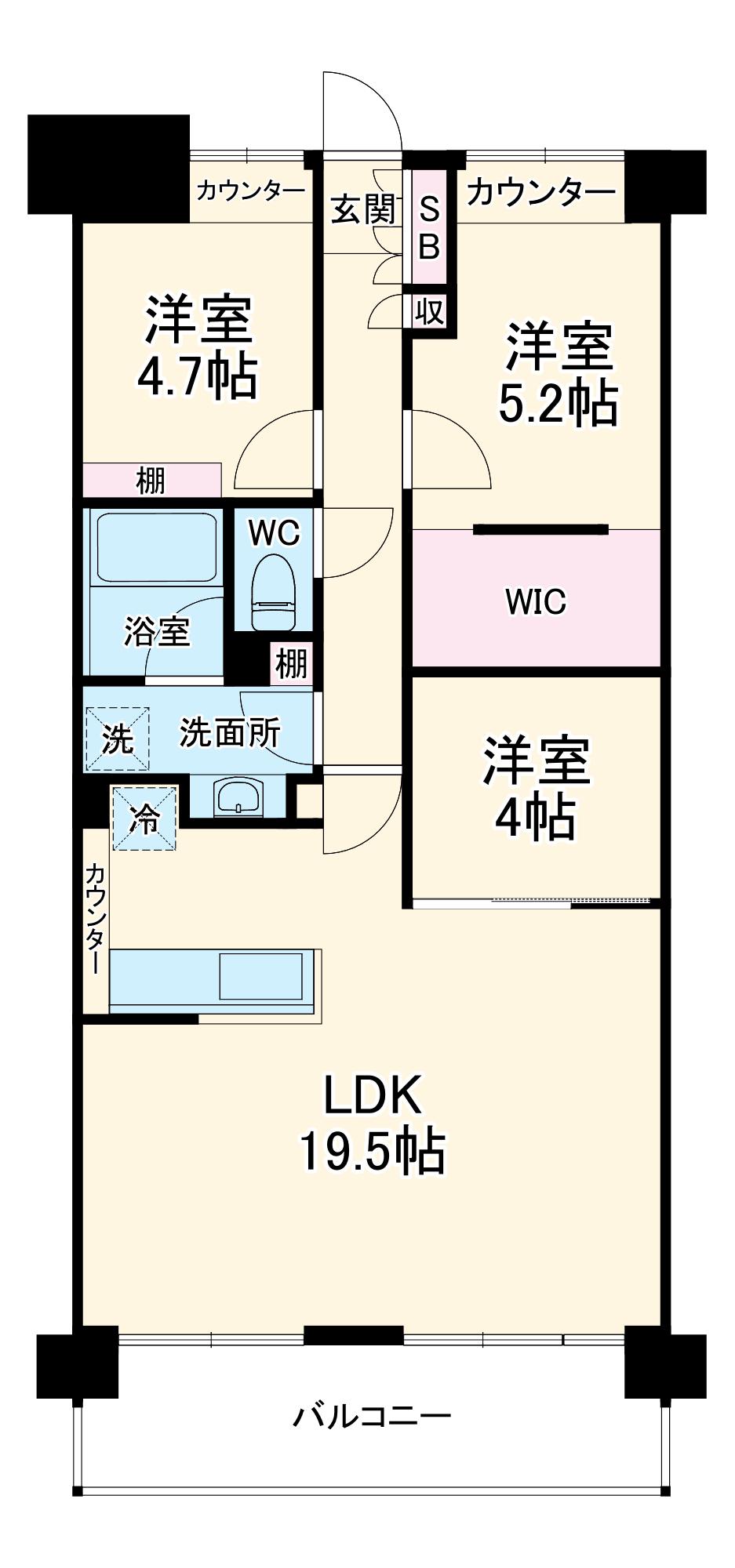 コンフォリア高島平1(3LDK/4階)の間取り写真