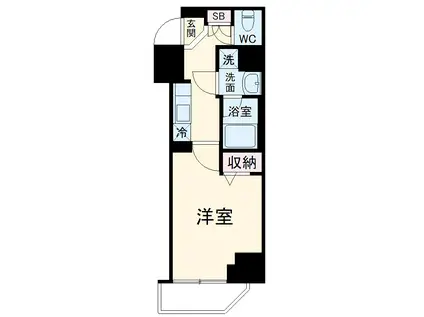 メインステージ横濱伊勢佐木3(1K/7階)の間取り写真