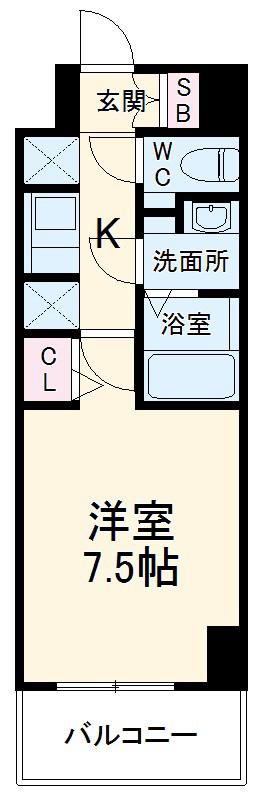 NSTAGE西所沢(1K/5階)の間取り写真