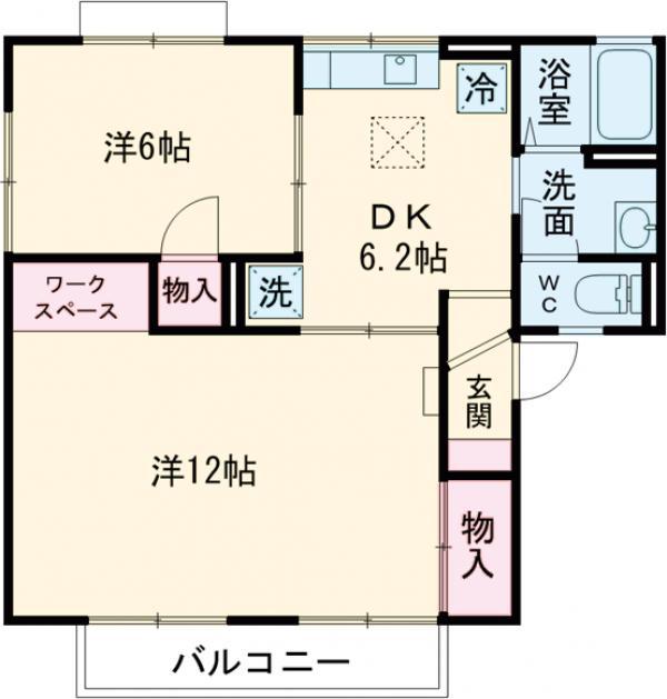 メゾン森PARTV(2DK/1階)の間取り写真