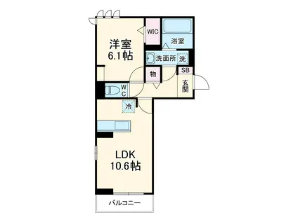クレール(1LDK/3階)の間取り写真