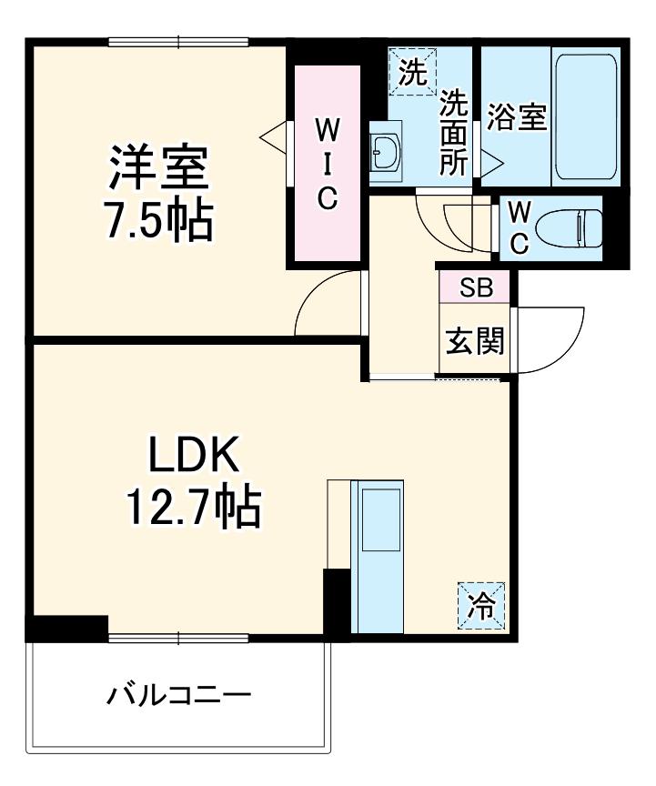 メイプルツリーハイツ(1LDK/2階)の間取り写真
