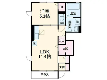 セレスト弐番館(1LDK/1階)の間取り写真