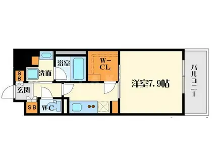 アビティ江坂(1K/8階)の間取り写真