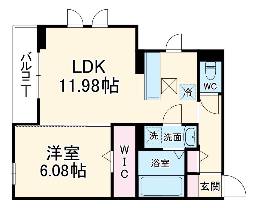 エミネンス(1LDK/1階)の間取り写真