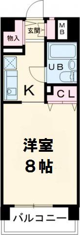 ミレニアム北浦和A棟(ワンルーム/5階)の間取り写真