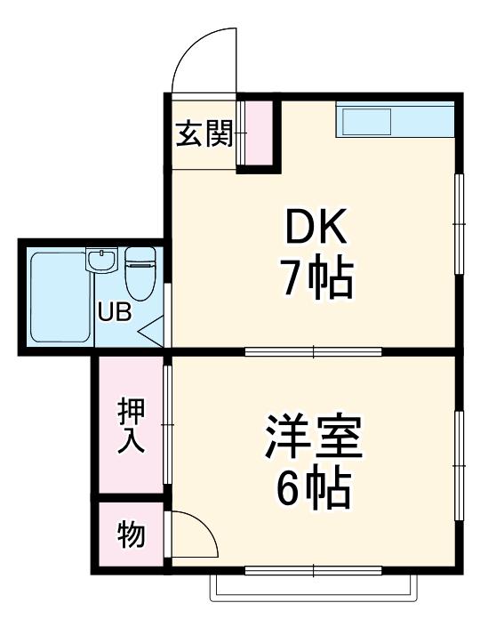 有田ビル(1DK/2階)の間取り写真