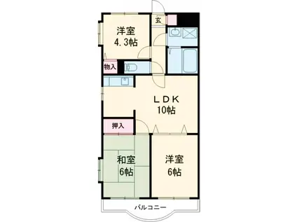 プレミール佐藤(3LDK/3階)の間取り写真