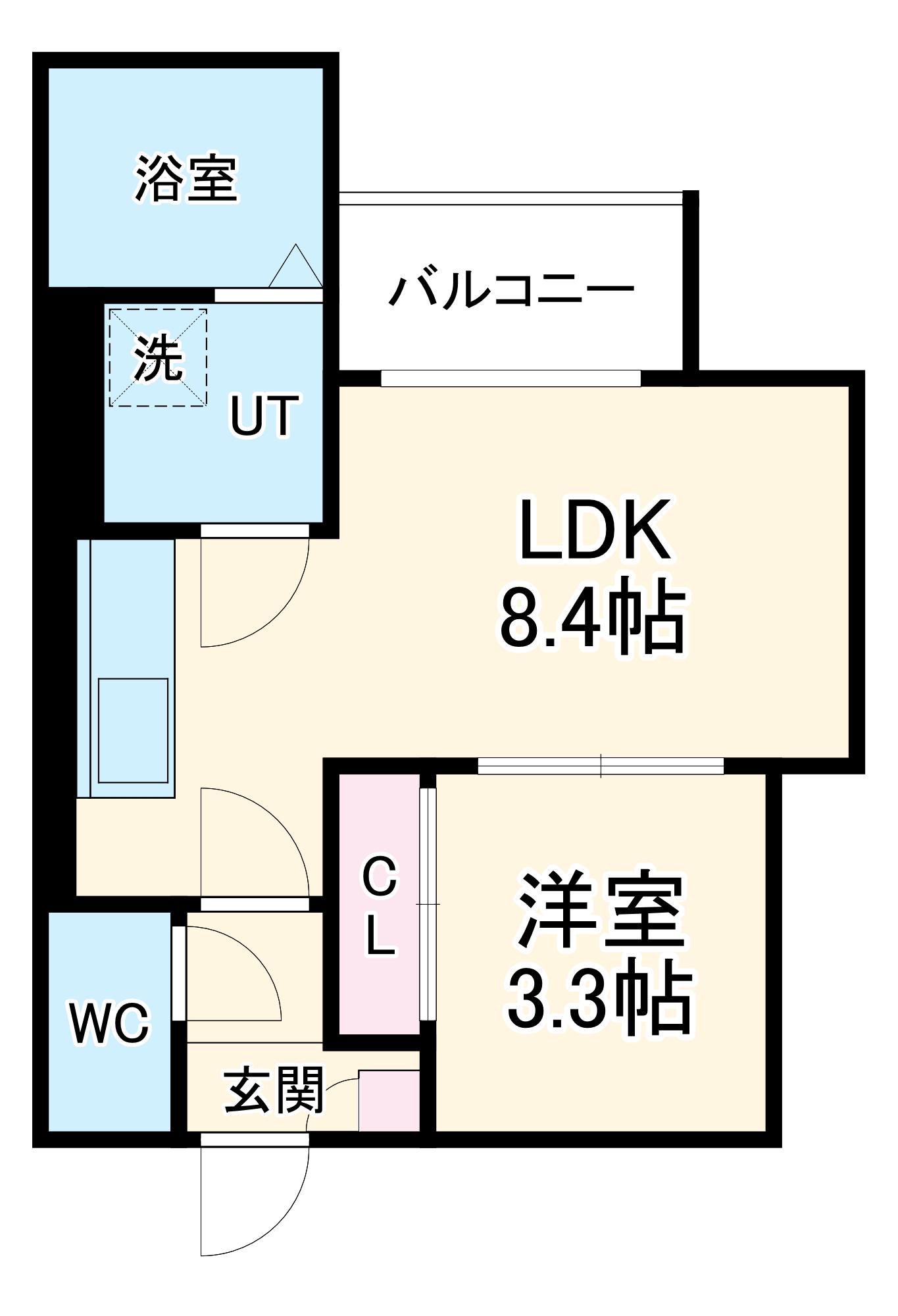 REGALEST守山Ⅲ(1LDK/3階)の間取り写真