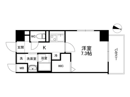 ガーデンクォーツ新梅田(1K/4階)の間取り写真