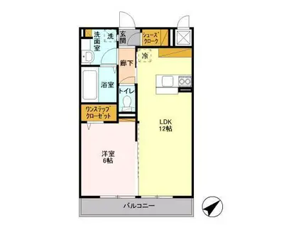 八千代の杜 ノースヒルL(1LDK/3階)の間取り写真