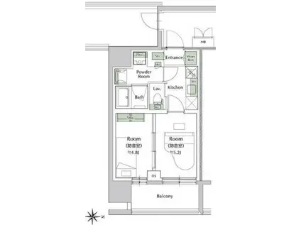 プレイ新丸子(2K/10階)の間取り写真