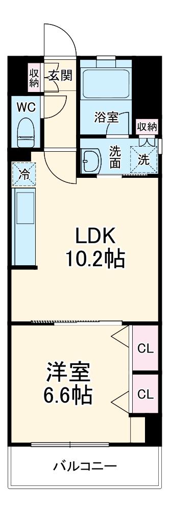 グランデュール3江ノ島(1LDK/2階)の間取り写真