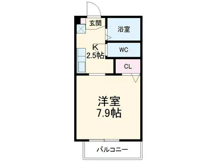 リヴラン・トロワB棟(1K/1階)の間取り写真