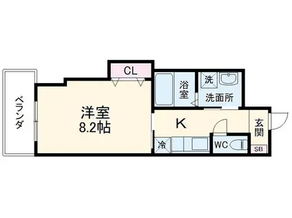 エルメディオ千種(1K/7階)の間取り写真