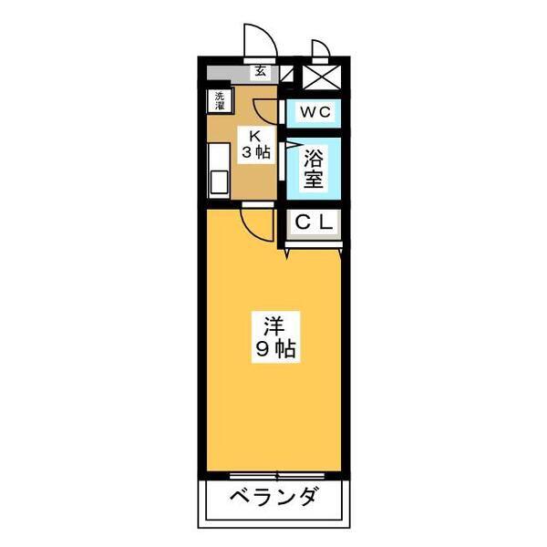 A・CITY 井内町(1K/3階)の間取り写真