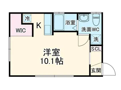 ルシエルブルー(1K/2階)の間取り写真