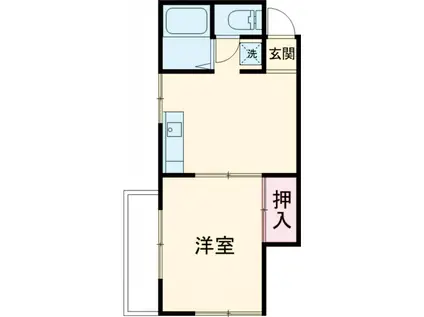 ま・めぞん(1DK/2階)の間取り写真