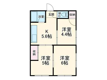 東海道本線 掛川駅 徒歩37分 1階建 築46年(3DK)の間取り写真