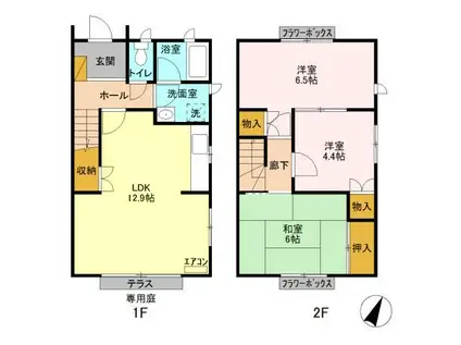 中嶋メゾネット(3LDK)の間取り写真
